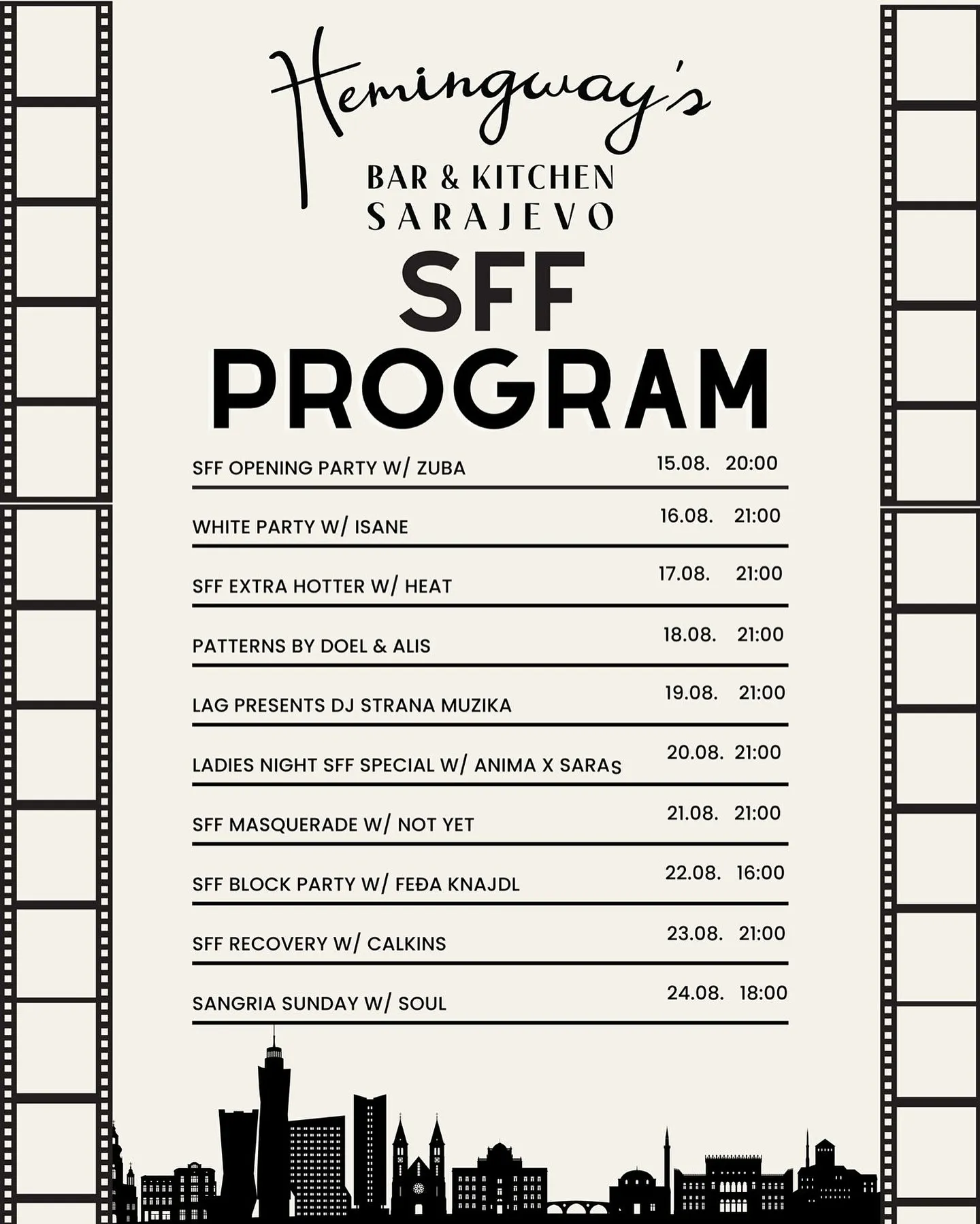 Hemingway's Bar 2025 SFF Line-up